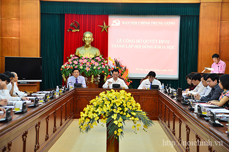 Đồng chí Lê Hồng Minh, Vụ trưởng Vụ Tổ chức - Cán bộ Ban Nội chính Trung ương công bố Quyết định thành lập