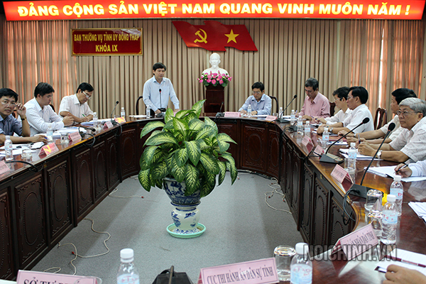 Đồng chí Lê Minh Trí, Phó trưởng Ban Nội chính Trung ương phát biểu tại buổi làm việc             