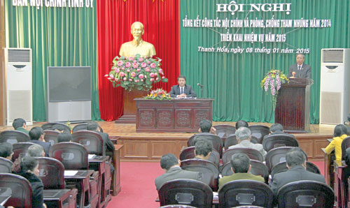 Hội nghị triển khai nhiệm vụ phòng, chống tham nhũng năm 2015 của Tỉnh ủy Thanh Hóa 