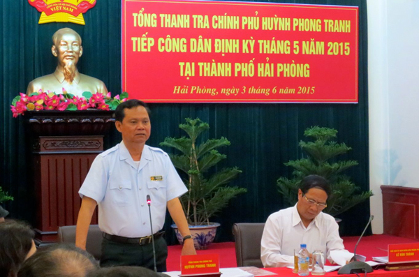 Tổng Thanh tra Chính phủ Huỳnh Phong Tranh tiếp công dân tại Hải Phòng