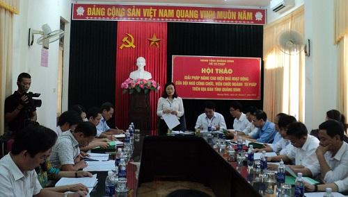 Hội thảo “Giải pháp nâng cao hiệu quả hoạt động của đội ngũ công chức, viên chức ngành Tư pháp trên địa bàn tỉnh Quảng Bình”