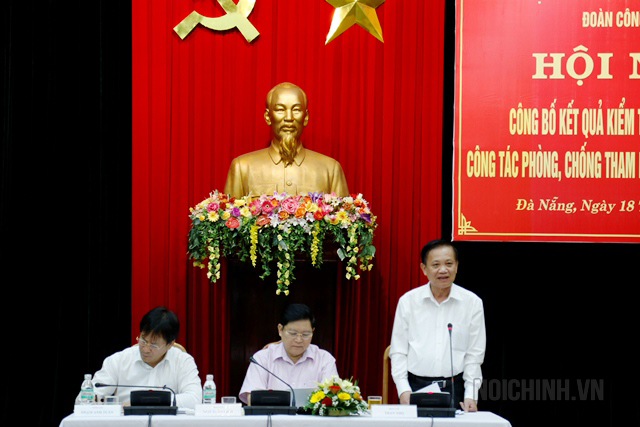 Đồng chí Trần Thọ, Bí thư Tỉnh ủy, Chủ tịch HĐND thành phố Đà Nẵng  phát biểu tại buổi làm việc