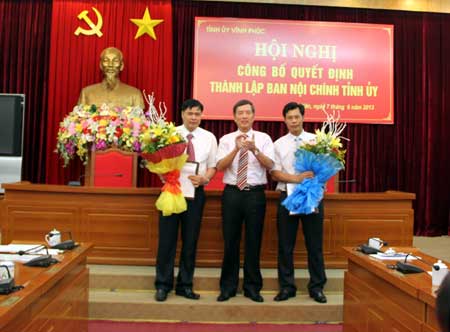 Hội nghị công bố Quyết định thành lập Ban Nội chính Tỉnh ủy Vĩnh Phúc năm 2013