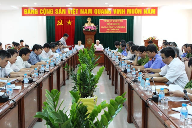 Hội nghị giao ban công tác nội chính và PCTN quý I-2016 của tỉnh do Thường trực Tỉnh ủy chủ trì