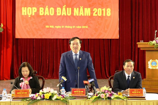 Tòa án nhân dân tối cao tổ chức họp báo đầu năm 2018