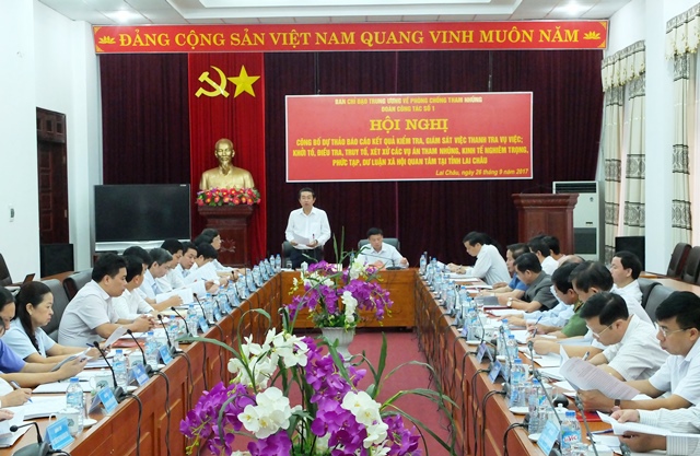 Đoàn công tác số 1 Ban Chỉ đạo Trung ương về phòng, chống tham nhũng làm việc với Tỉnh ủy Lai Châu (tháng 9-2017)