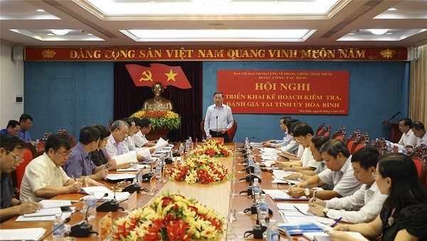 Đoàn công tác số 1 Ban Chỉ đạo Trung ương về phòng, chống tham nhũng triển khai Kế hoạch sơ kết 5 năm kiểm tra, giám sát về phòng, chống tham nhũng tại Hòa Bình (tháng 9-2018)