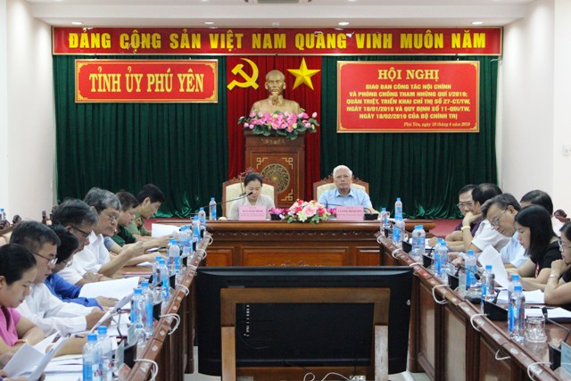 Một Hội nghị giao ban công tác nội chính tỉnh Phú Yên