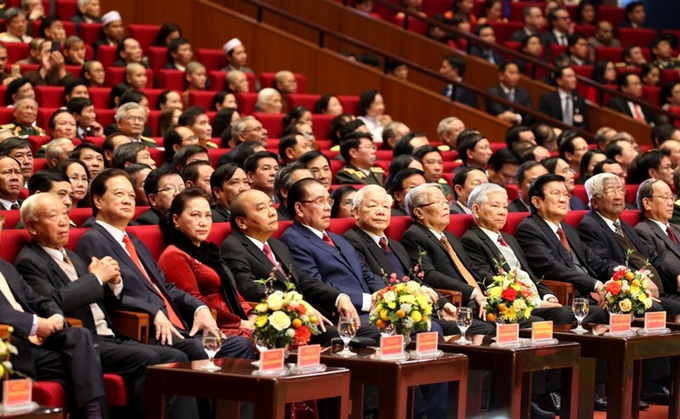 Các đồng chí Lãnh đạo, nguyên Lãnh đạo Đảng, Nhà nước dự buổi Lễ 