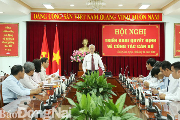 Hội nghị triển khai quyết định của Ban Thường vụ Tỉnh ủy Đồng Nai về công tác cán bộ đối với Trưởng Ban Nội chính Tỉnh ủy Đồng Nai