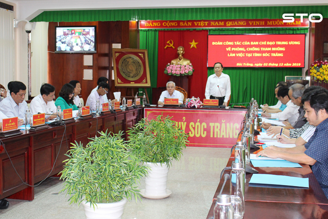  Đoàn công tác Ban Chỉ đạo Trung ương về phòng, chống tham nhũng làm việc với Ban Thường vụ Tỉnh ủy Sóc Trăng