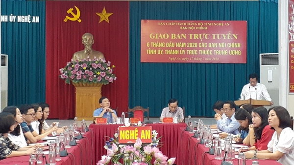 Hội nghị giao ban trực tuyến công tác Nội chính 6 tháng đầu năm 2020 tại điểm cầu Nghệ An