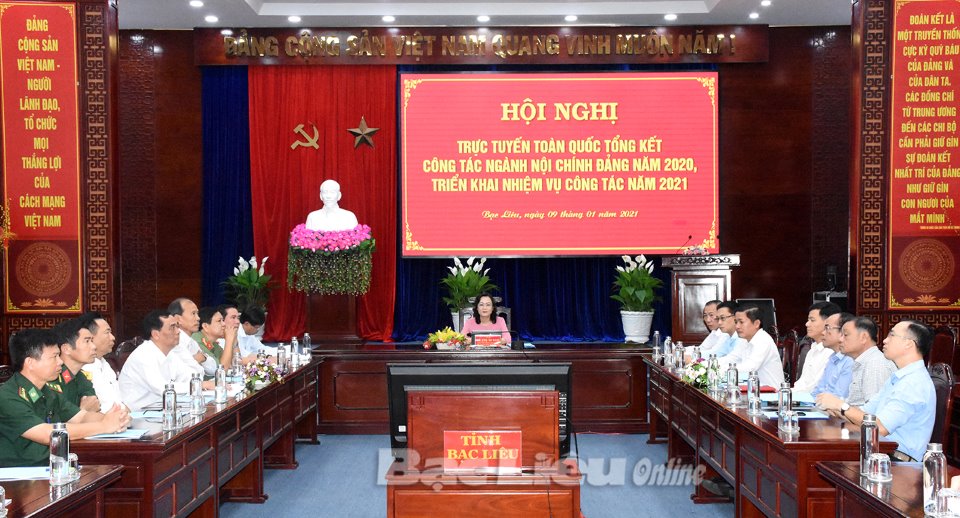 Hội nghị trực tuyến toàn quốc tổng kết công tác ngành Nội chính Đảng năm 2020 tại điểm cầu Bạc Liêu