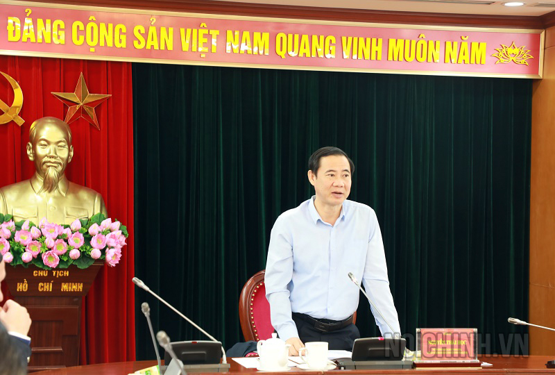 Đồng chí Nguyễn Thái Học, Phó trưởng Ban, Ủy viên Ban Chỉ đạo Cải cách tư pháp Trung ương, Chủ tịch Hội đồng Khoa học Cơ quan Ban Nội chính Trung ương chủ trì Cuộc họp