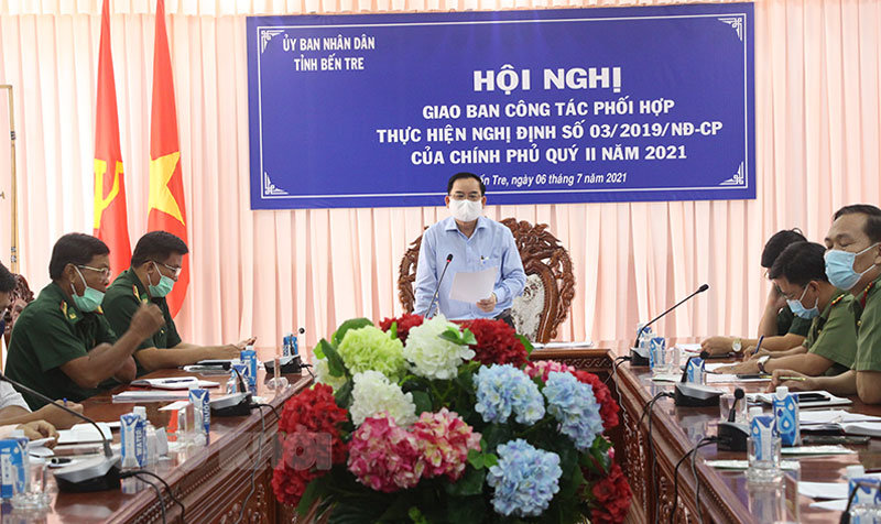  Hội nghị giao ban công tác phối hợp giữa lực lượng công an - quân sự - biên phòng tỉnh Bến Tre về bảo đảm trật tự an toàn xã hội, phòng chống tội phạm 