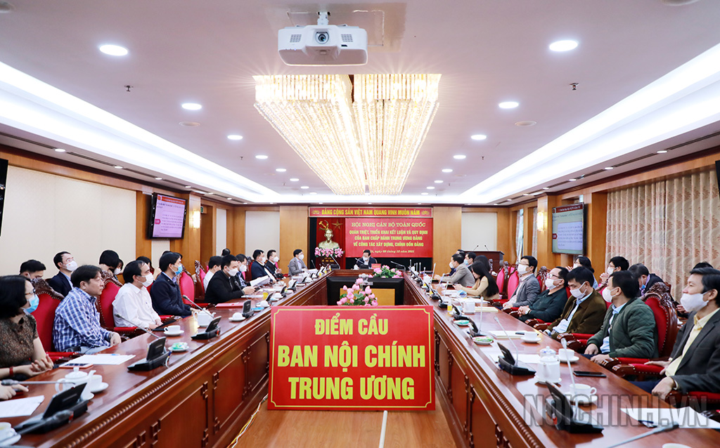 Điểm cầu trực tuyến tại Ban Nội chính Trung ương (ảnh Đặng Phước)