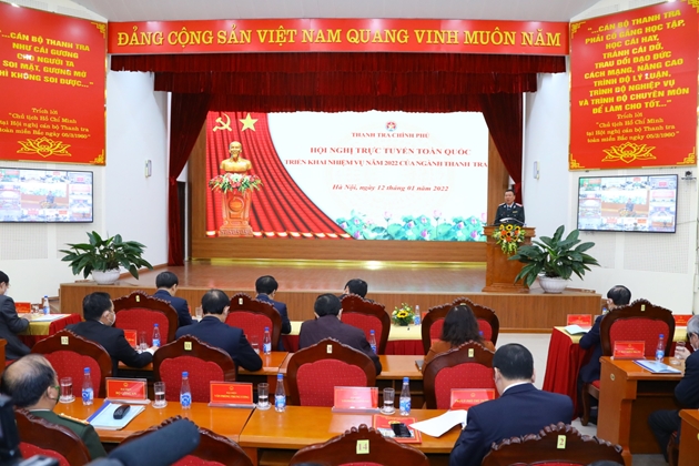 Hội nghị trực tuyến toàn quốc triển khai nhiệm vụ năm 2022 của ngành Thanh tra