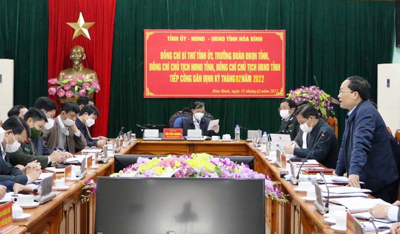 Lãnh đạo tỉnh Hòa Bình tiếp công dân định kỳ tháng 2 năm 2022