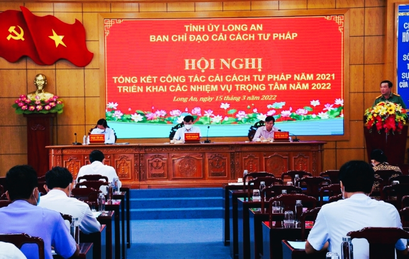 Ban Chỉ đạo Cải cách tư pháp tỉnh Long An đã tổ chức Hội nghị tổng kết công tác cải cách tư pháp năm 2021, triển khai một số nhiệm vụ trọng tâm năm 2022