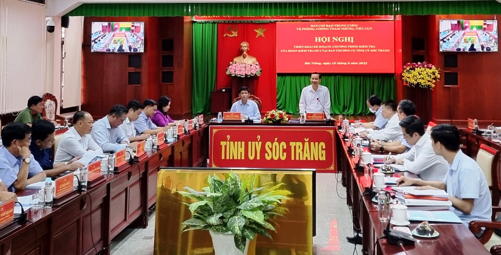 Đồng chí Nguyễn Thái Học, Phó Trưởng Ban Nội chính Trung ương, Phó Trưởng Đoàn kiểm tra phát biểu