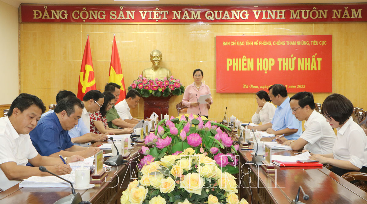 Phiên họp thứ nhất Ban Chỉ đạo phòng, chống tham nhũng, tiêu cực tỉnh Hà Nam