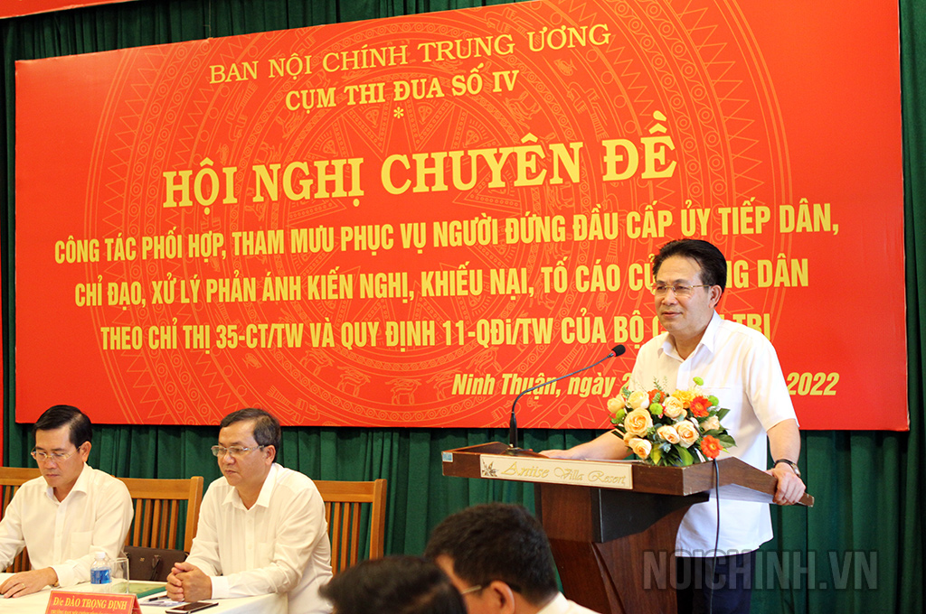 Đồng chí Nguyễn Văn Yên, Phó trưởng Ban Nội chính Trung ương phát biểu Kết luận tại Hội nghị