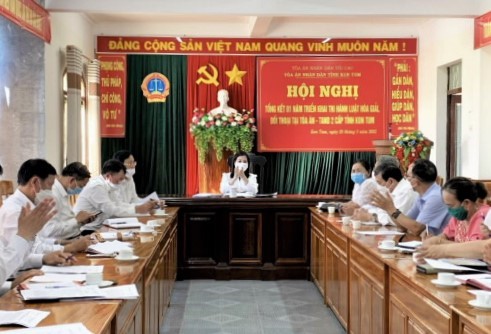 Tòa án nhân dân tỉnh Kon Tum tổ chức Hội nghị tổng kết 01 năm triển khai thi hành Luật Hòa giải, đối thoại tại Tòa án (tháng 3/2022)