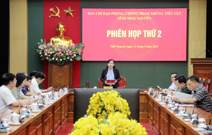 Phiên họp thứ 2 của Ban Chỉ đạo phòng chống tham nhũng, tiêu cực tỉnh Thái Nguyên (tháng 9/2022)