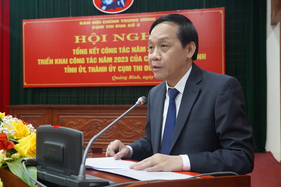 Đồng chí Nguyễn Thanh Hải, Phó trưởng Ban Nội chính Trung ương phát biểu chỉ đạo tại Hội nghị triển khai nhiệm vụ Cụm thi đua số III