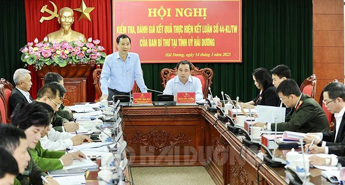 Đồng chí Nguyễn Thái Học, Phó Trưởng Ban Nội chính Trung ương phát biểu tại buổi làm việc