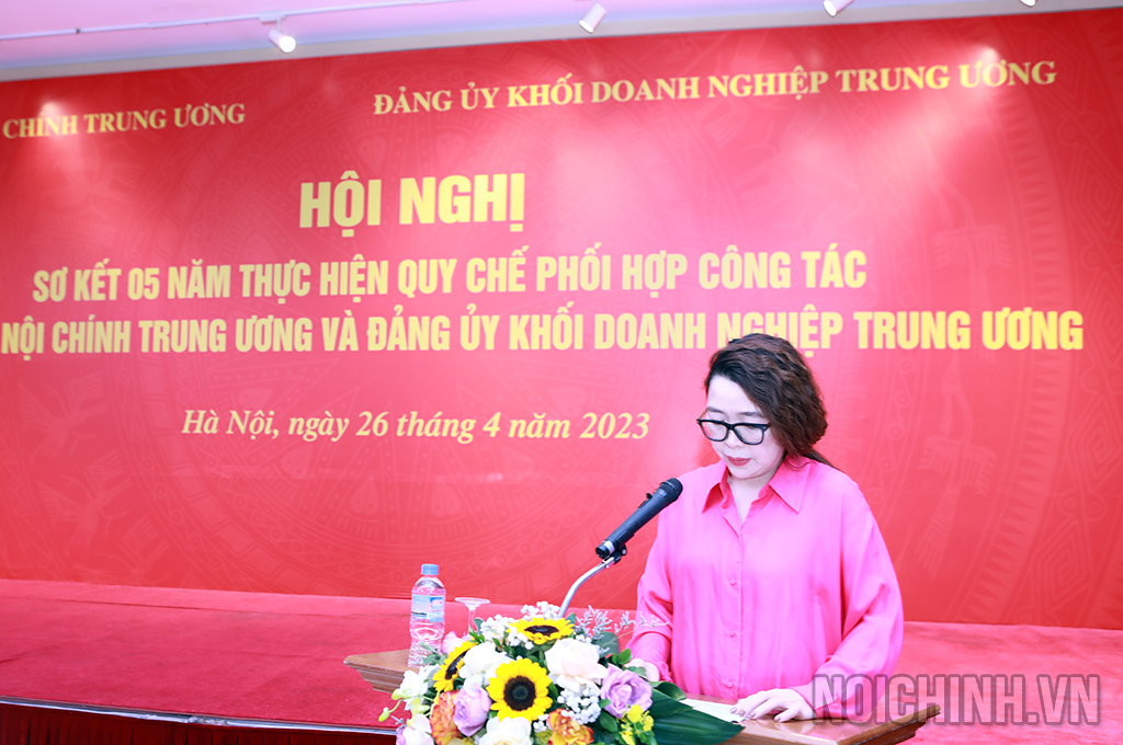 Đồng chí Bùi Thị Thanh Tâm, Ủy viên Ban Thường vụ Đảng ủy Khối Doanh nghiệp Trung ương, Bí thư Đảng ủy, Chủ tịch Hội đồng thành viên Tổng công ty Lương thực miền Bắc