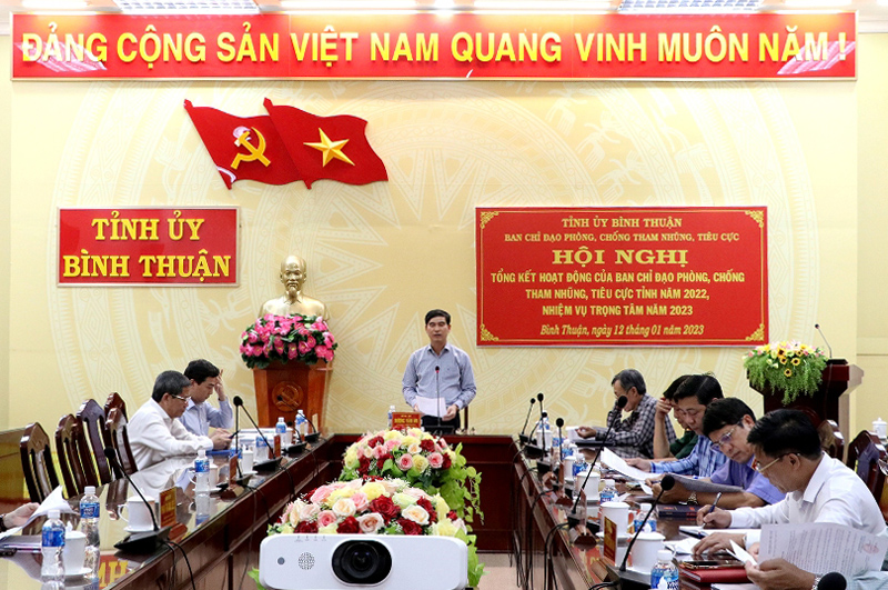 Hội nghị triển khai nhiệm vụ trọng tâm năm 2023 của Ban Chỉ đạo phòng, chống tham nhũng, tiêu cực tỉnh Bình Thuận 