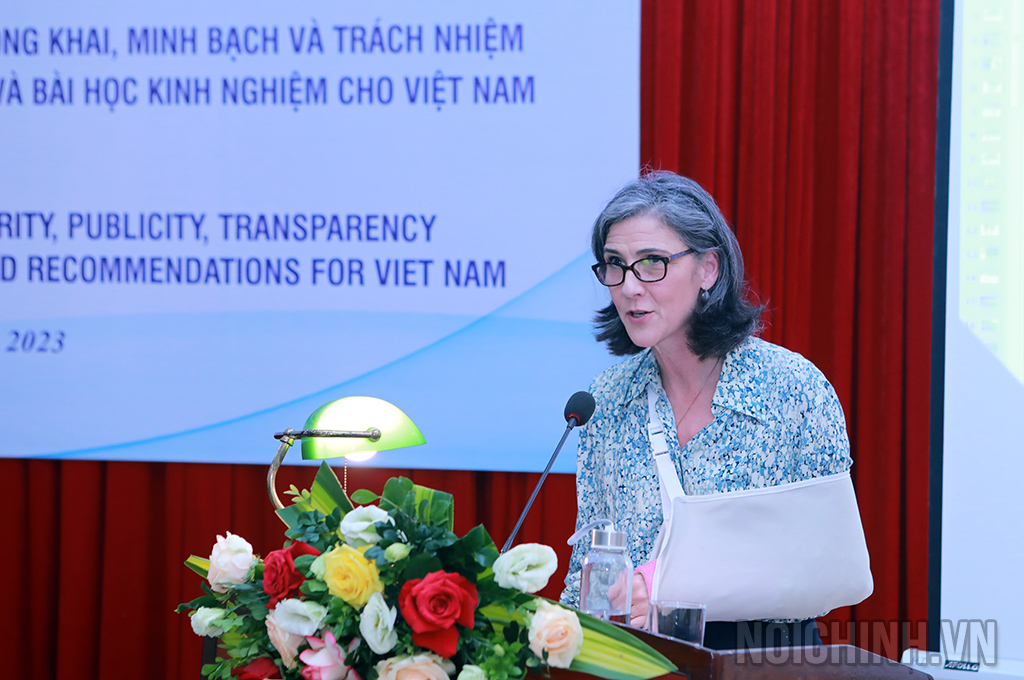 Bà Ramla Khalidi, Trưởng đại diện thường trú UNDP tại Việt Nam phát biểu tại Hội thảo