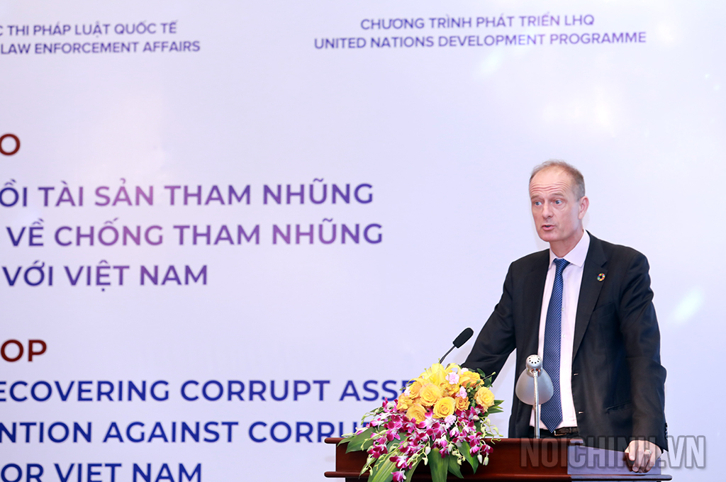 Ông Patrick Haverman, Phó đại diện Thường trú Chương trình phát triển Liên hợp quốc tại Việt Nam phát biểu