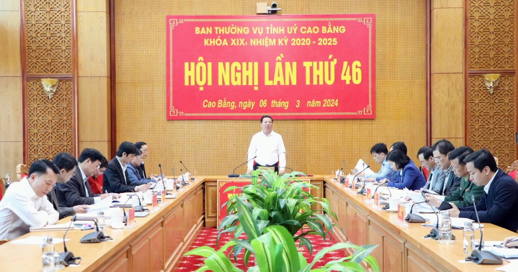 Hội nghị Ban Thường vụ Tỉnh ủy lần thứ 46