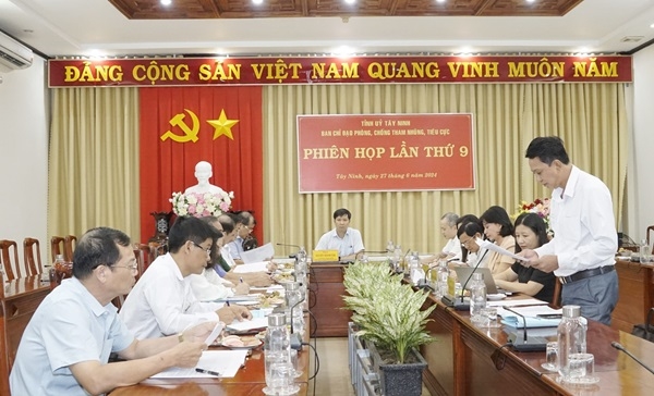 Phiên họp thứ 9 Ban Chỉ đạo phòng, chống tham nhũng, tiêu cực tỉnh Tây Ninh