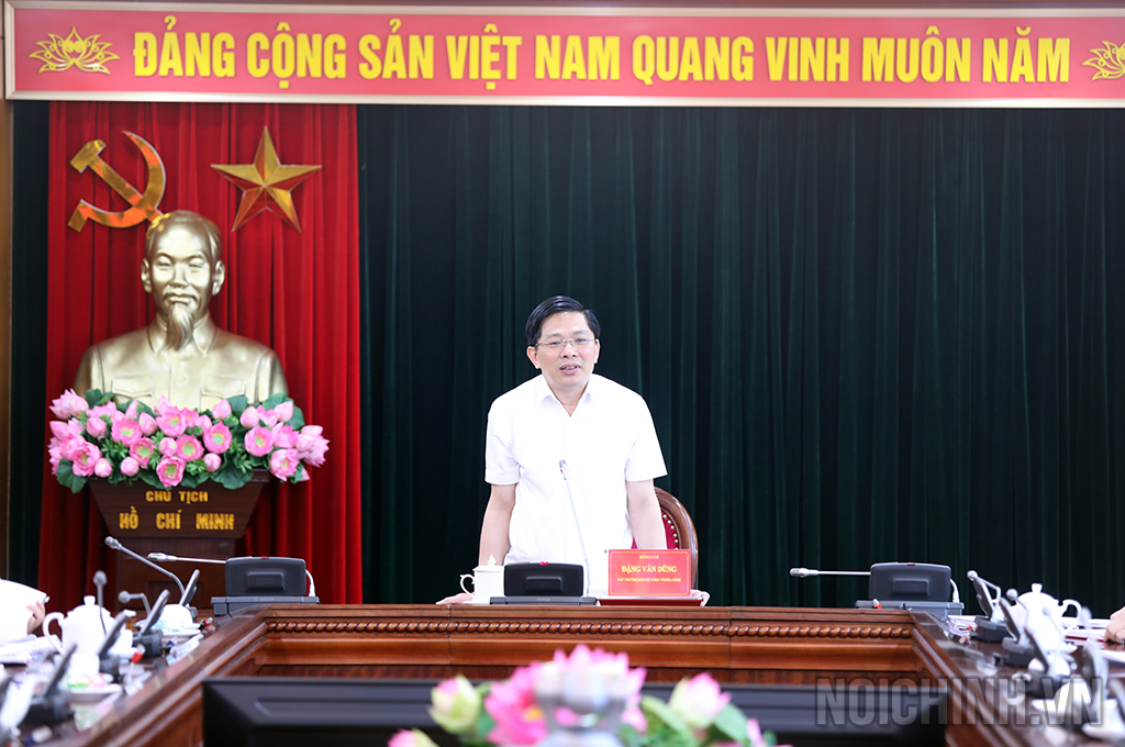 Đồng chí Đặng Văn Dũng, Phó Trưởng Ban Nội chính Trung ương, Phó Trưởng Ban Chỉ đạo phát biểu kết luận