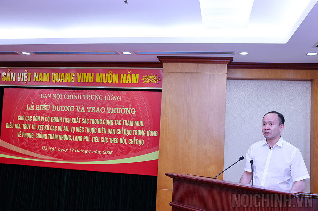 Đồng chí Nguyễn Quang Phương, Cục trưởng Cục Cảnh sát điều tra tội phạm về tham nhũng, kinh tế, buôn lậu, Bộ Công an