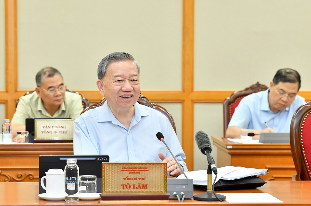 Tổng Bí thư Tô Lâm phát biểu chỉ đạo Cuộc họp