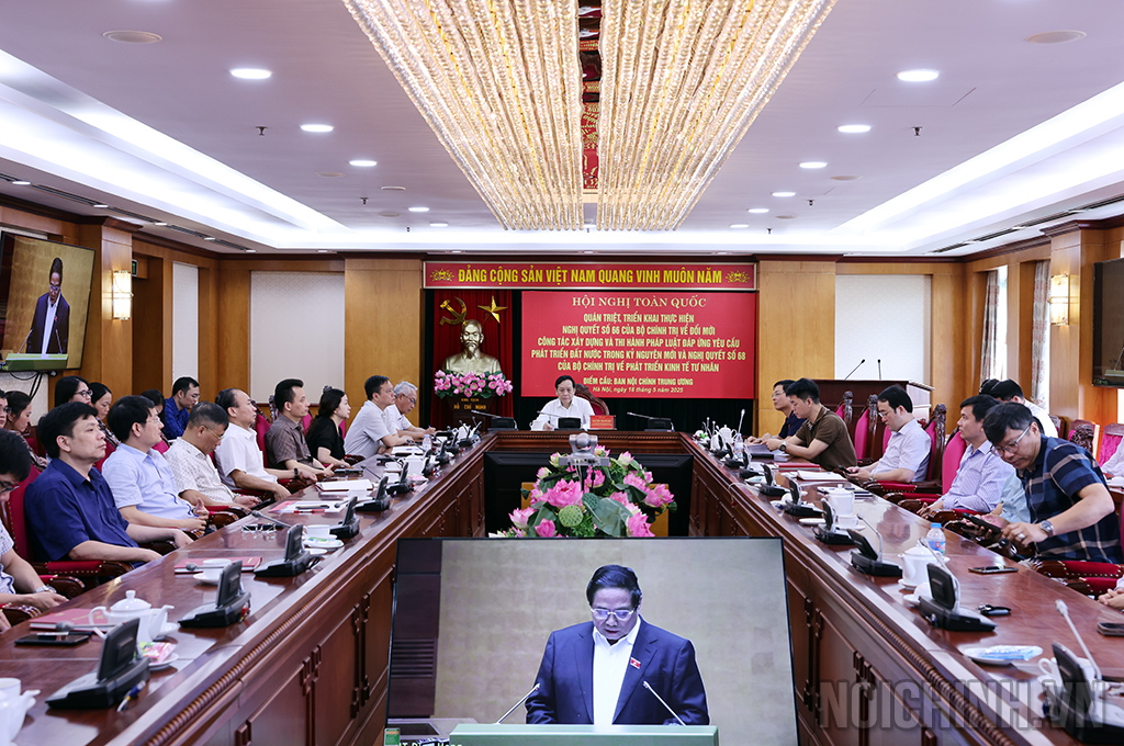 Ban Nội chính Trung ương tham dự Hội nghị trực tuyến toàn quốc quán triệt, triển khai thực hiện Nghị quyết số 66-NQ/TW và Nghị quyết số 68-NQ/TW của Bộ Chính trị