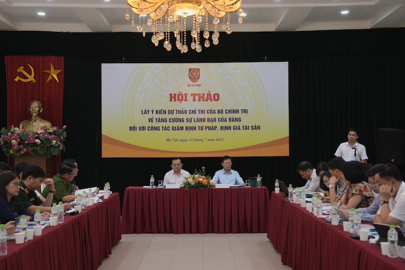 Hội thảo về hồ sơ Chỉ thị của Bộ Chính trị về tăng cường sự lãnh đạo của Đảng đối với công tác giám định tư pháp, định giá tài sản