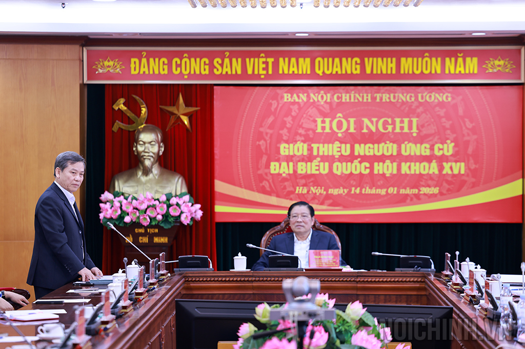 Đồng chí Lê Minh Trí, Bí thư Trung ương Đảng, Phó Trưởng ban Thường trực Ban Nội chính Trung ương phát biểu tại Hội nghị