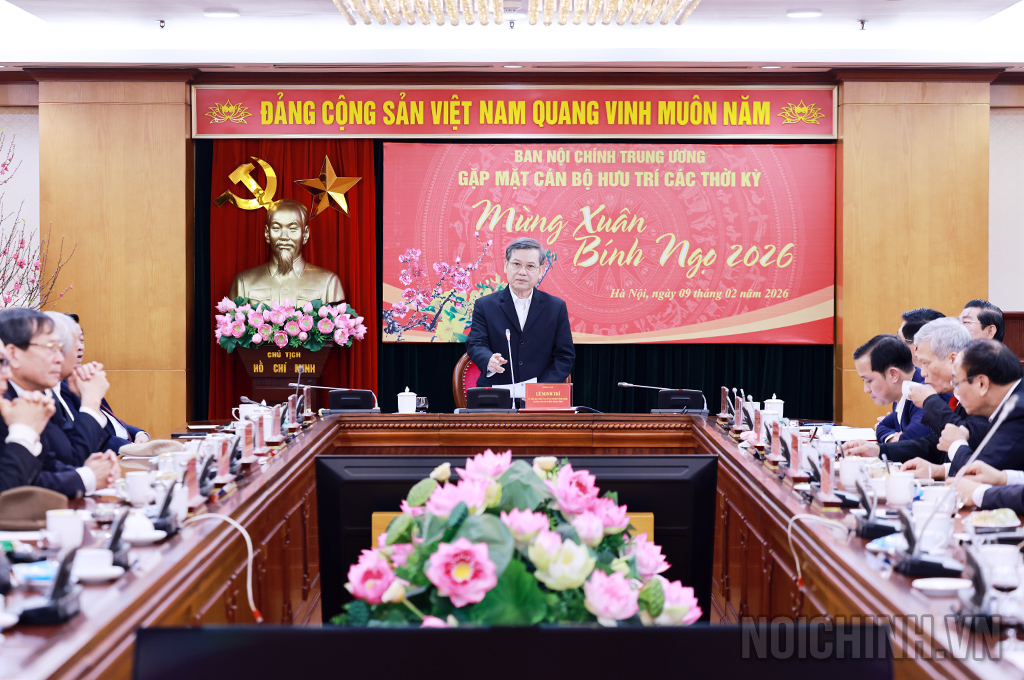 Đồng chí Lê Minh Trí, Ủy viên Bộ Chính trị, Bí thư Trung ương Đảng, Trưởng Ban Nội chính Trung ương phát biểu