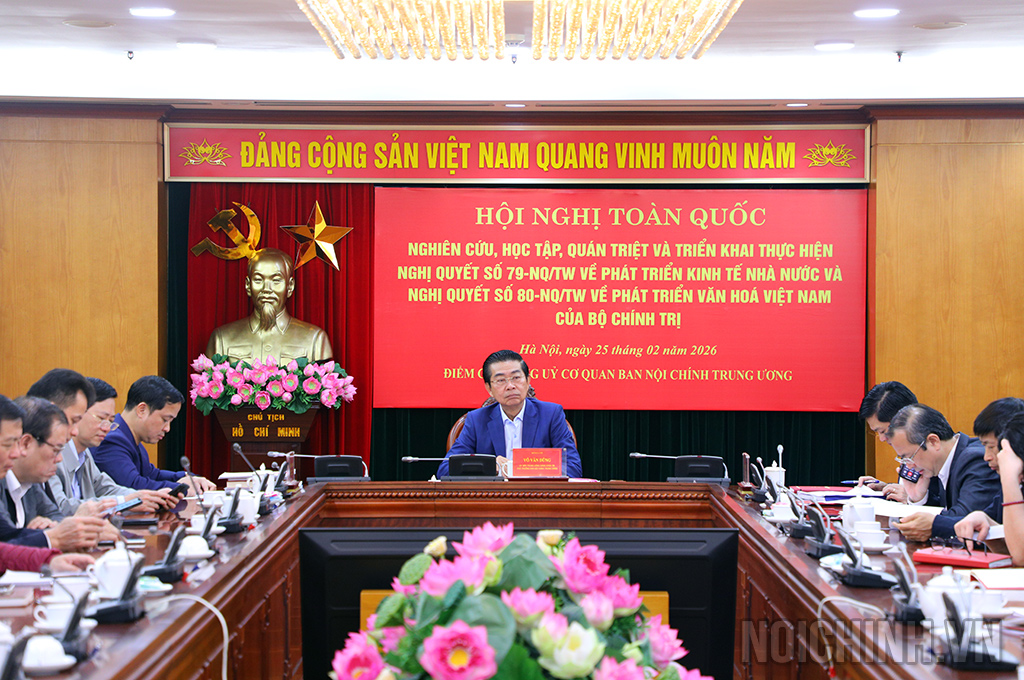 Đồng chí Võ Văn Dũng, Phó Trưởng Ban Nội chính Trung ương chủ trì tại điểm cầu Ban Nội chính Trung ương