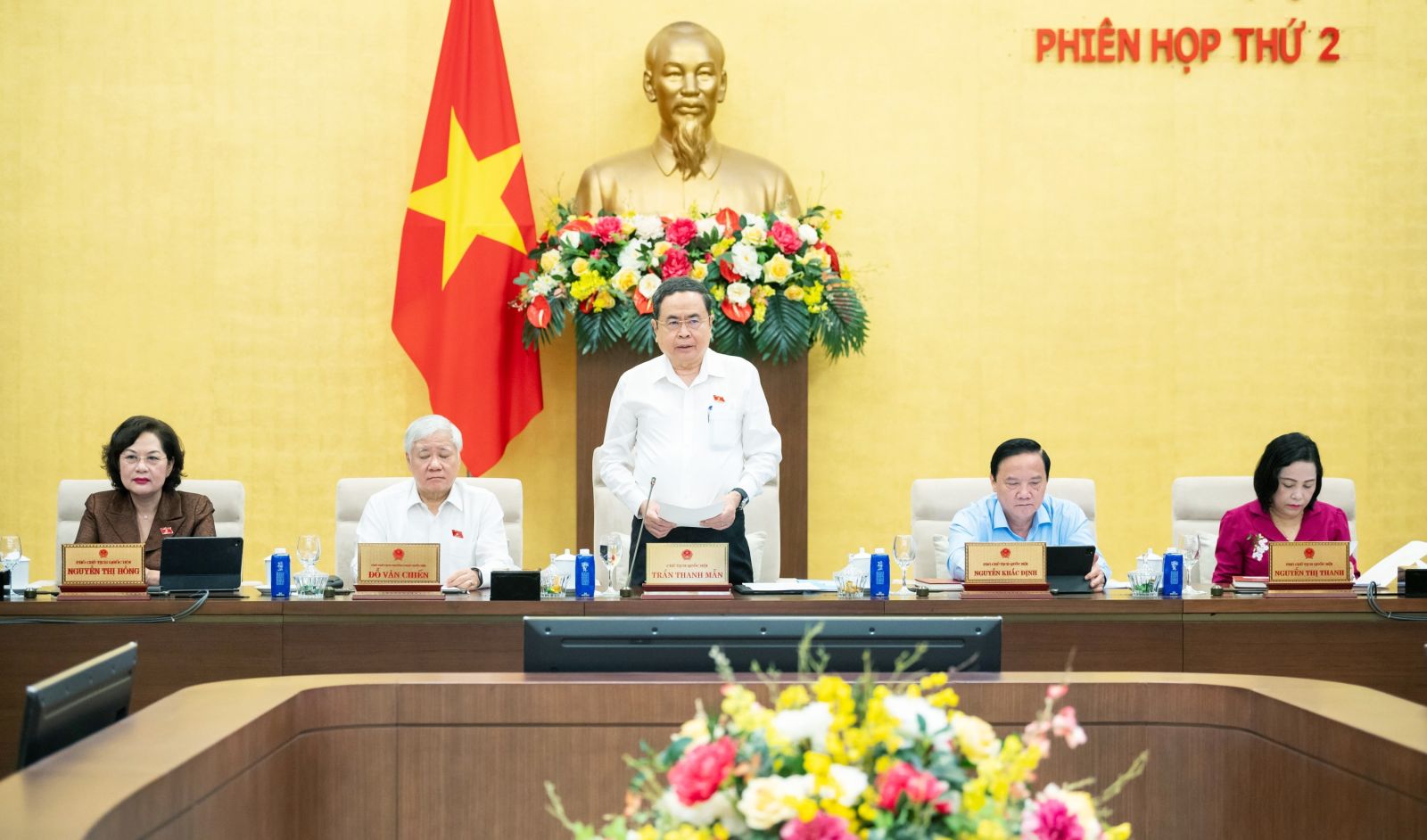Chủ tịch Quốc hội Trần Thanh Mẫn phát biểu khai mạc phiên họp (Ảnh: Phạm Thắng)