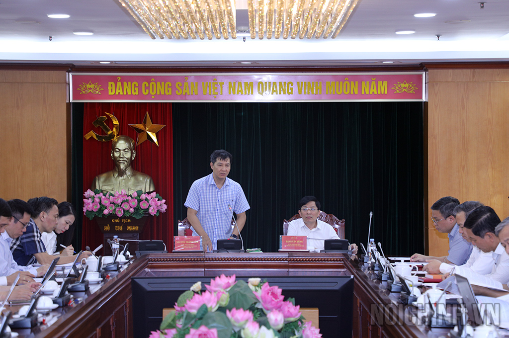 Đồng chí Nguyễn Thành Tâm, Ủy viên Trung ương Đảng, Phó Trưởng Ban Tổ chức Trung ương, Trưởng Đoàn công tác phát biểu