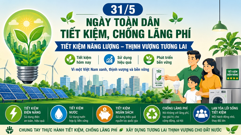 Hưởng ứng Ngày toàn dân tiết kiệm, chống lãng phí năm 2026