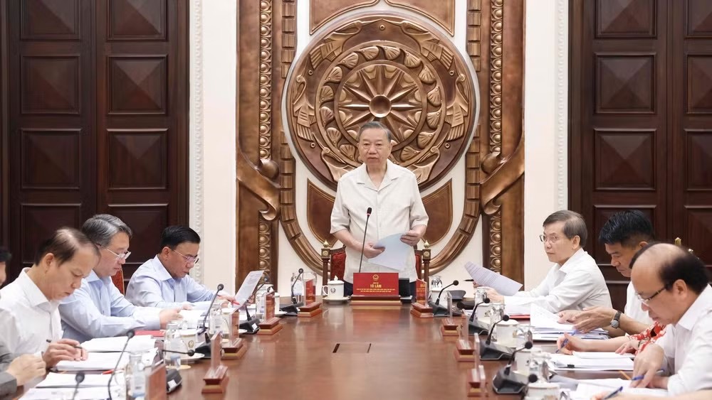 Đồng chí Tổng Bí thư, Chủ tịch nước Tô Lâm phát biểu tại buổi làm việc