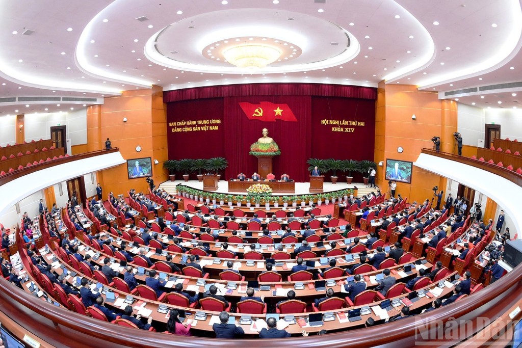 Quang cảnh Phiên khai mạc Hội nghị lần thứ 2, Ban Chấp hành Trung ương Đảng khóa XIV 