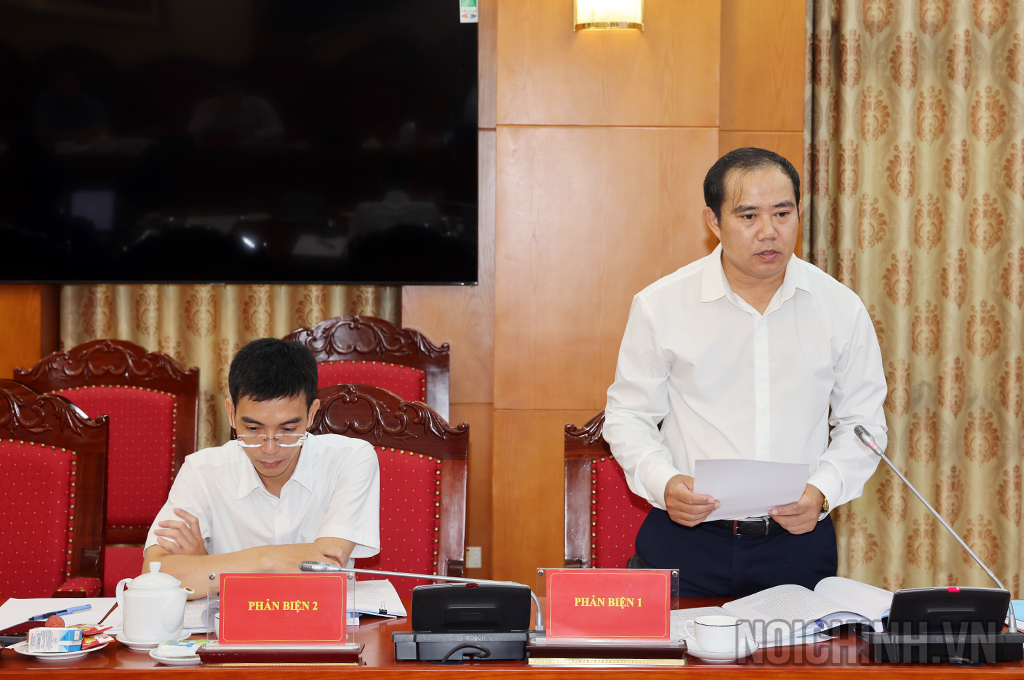 Tiến sĩ Nguyễn Hiếu, Phó Trưởng phòng Phòng An ninh các cơ quan tư pháp, xây dựng pháp luật, tổ chức chính trị - xã hội Trung ương, Cục An ninh chính trị nội bộ, Bộ Công an phát biểu